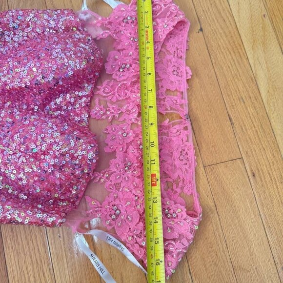 Sherri Hill Pink Lace & Sequin Short Dress – Size Small – Made in China - New - Picture 11 of 15